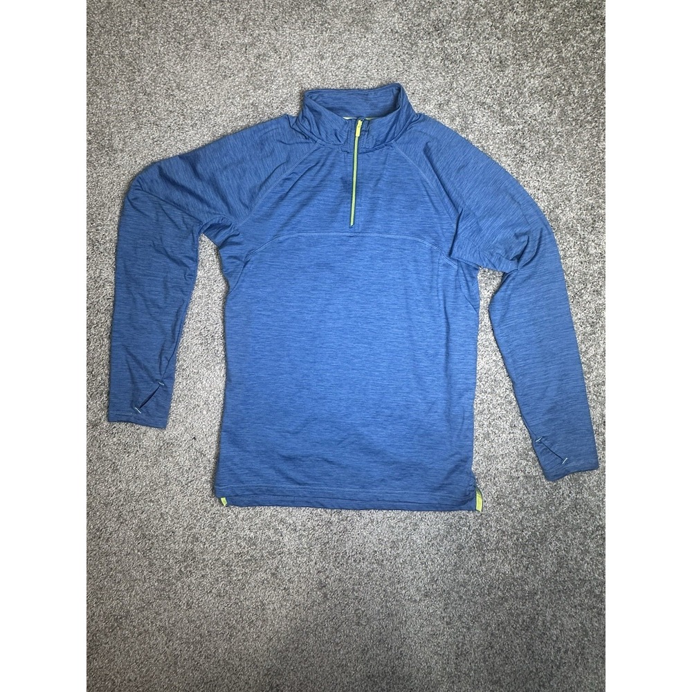 All in Motion Boys XL 16 Blue 1/4 Zip Pullover Athletic Running Shirt Thumbholes